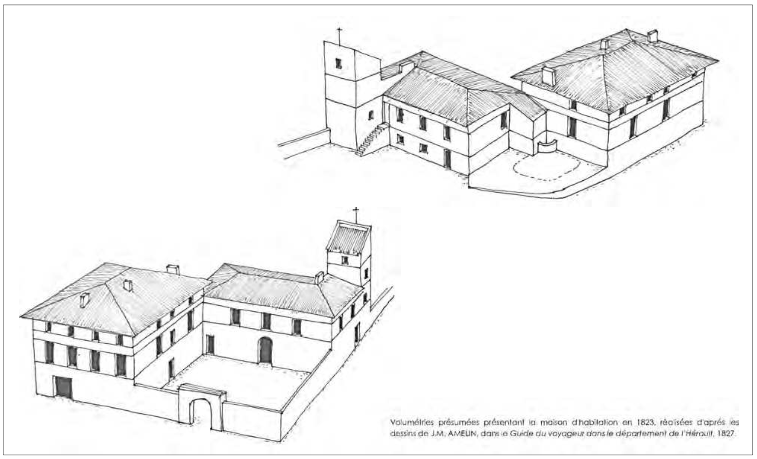 Le Mas de Méric vu par Jean-Marie Amelin en 1835