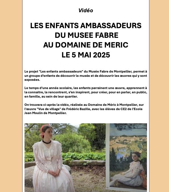 Les enfants ambassadeurs du Musée Fabre à Méric